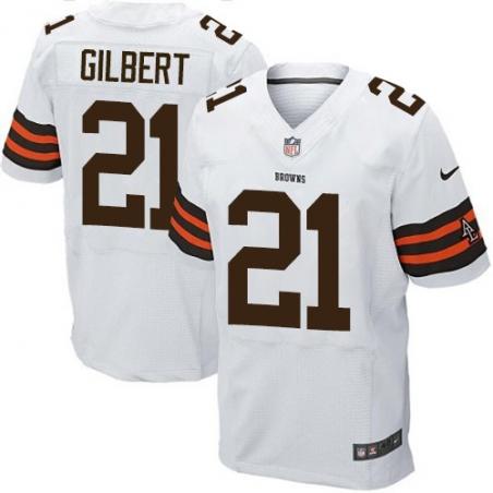 [Elite] Gilbert Cleveland Football Team Jersey -Cleveland #21 Justin Gilbert Jersey (White)