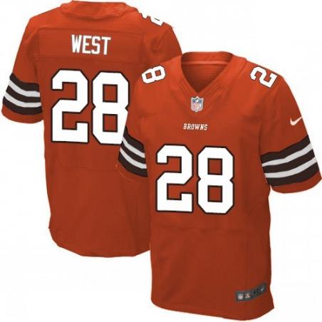 [Elite] West Cleveland Football Team Jersey -Cleveland #28 Terrance West Jersey (Orange)