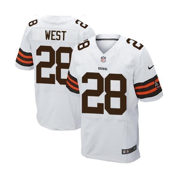 [Elite] West Cleveland Football Team Jersey -Cleveland #28 Terrance West Jersey (White)