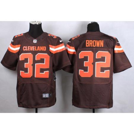 [Elite] Brown Cleveland Football Team Jersey -Cleveland #32 Jim Brown Jersey (Brown, 2015 new)