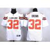 [Elite] Brown Cleveland Football Team Jersey -Cleveland #32 Jim Brown Jersey (White, 2015 new)