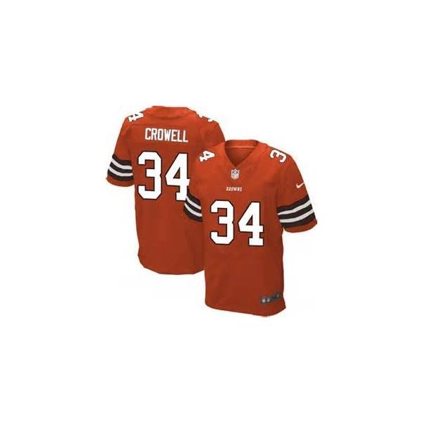 [Elite] Crowell Cleveland Football Team Jersey -Cleveland #34 Isaiah Crowell Jersey (Orange)