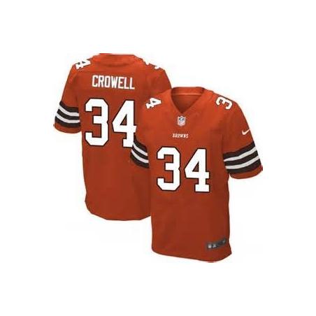 [Elite] Crowell Cleveland Football Team Jersey -Cleveland #34 Isaiah Crowell Jersey (Orange)