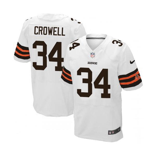 [Elite] Crowell Cleveland Football Team Jersey -Cleveland #34 Isaiah Crowell Jersey (White)