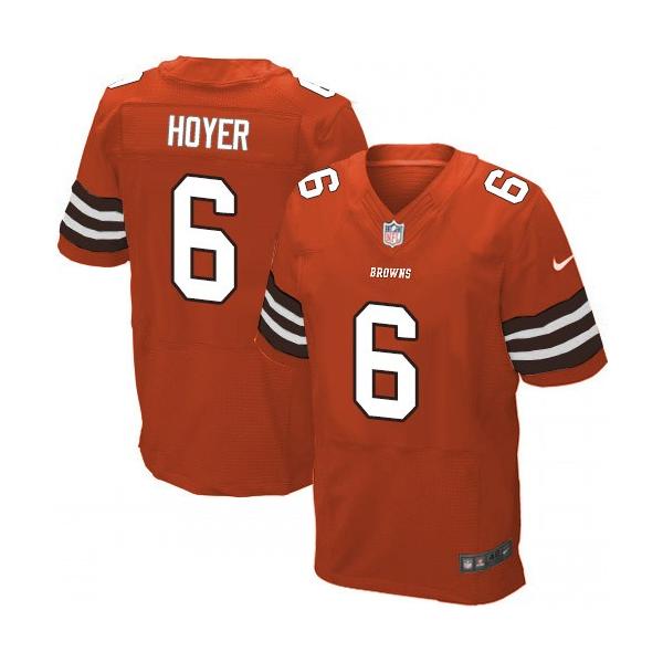 [Elite] Hoyer Cleveland Football Team Jersey -Cleveland #6 Brian Hoyer Jersey (Orange)