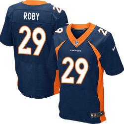 [Elite] Roby Denver Football Team Jersey -Denver #29 Bradley Roby Jersey (Blue)