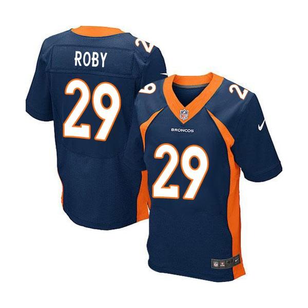 [Elite] Roby Denver Football Team Jersey -Denver #29 Bradley Roby Jersey (Blue)