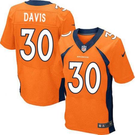 [Elite] Davis Denver Football Team Jersey -Denver #30 Terrell Davis Jersey (Orange)