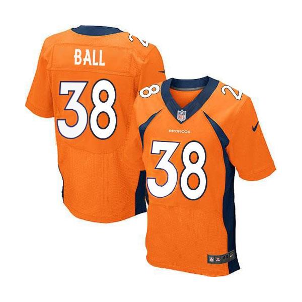 [Elite] Ball Denver Football Team Jersey -Denver #38 Montee Ball Jersey (Orange)