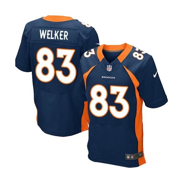 [Elite] Welker Denver Football Team Jersey -Denver #83 Wes Welker Jersey (Blue)