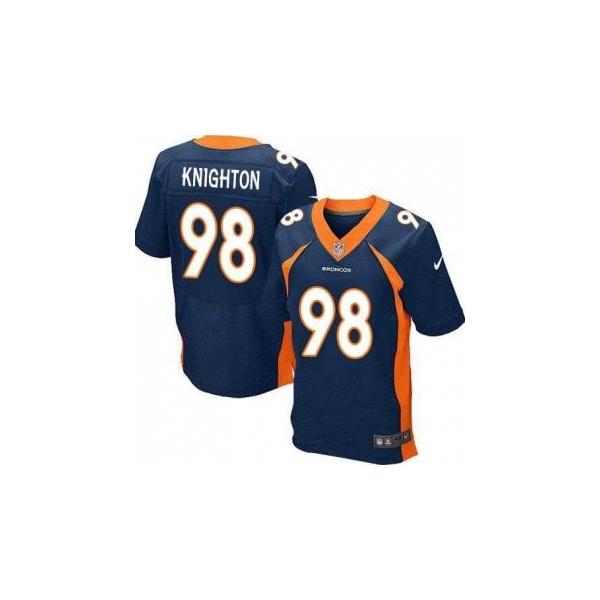 [Elite] Knighton Denver Football Team Jersey -Denver #98 Terrance Knighton Jersey (Blue)