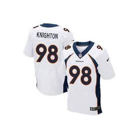 [Elite] Knighton Denver Football Team Jersey -Denver #98 Terrance Knighton Jersey (White)