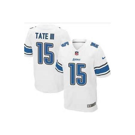 [Elite] Tate III Detroit Football Team Jersey -Detroit #15 Golden Tate III Jersey (White)