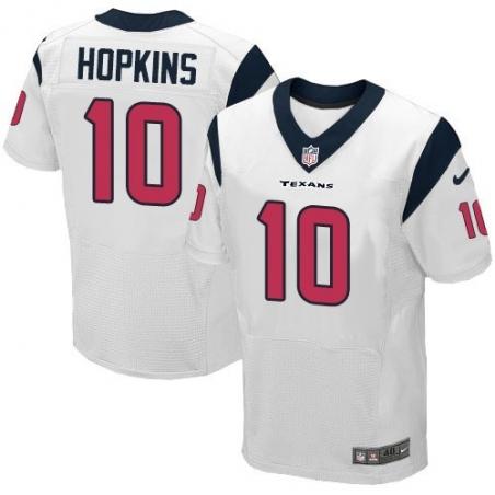 [Elite] Hopkins Houston Football Team Jersey -Houston #10 DeAndre Hopkins Jersey (White)