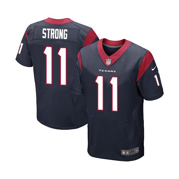 [Elite] Strong Houston Football Team Jersey -Houston #11 Jaelen Strong Jersey (Blue)