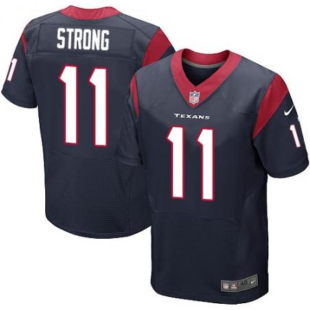 [Elite] Strong Houston Football Team Jersey -Houston #11 Jaelen Strong Jersey (Blue)