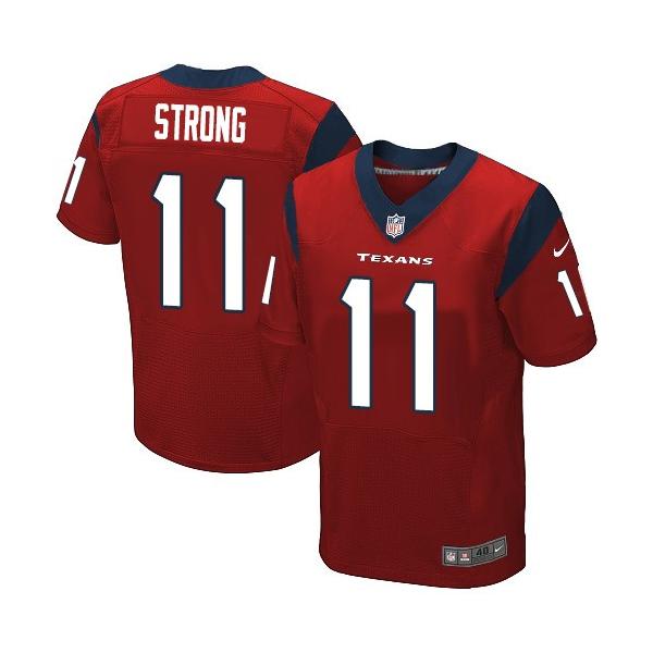 [Elite] Strong Houston Football Team Jersey -Houston #11 Jaelen Strong Jersey (Red)