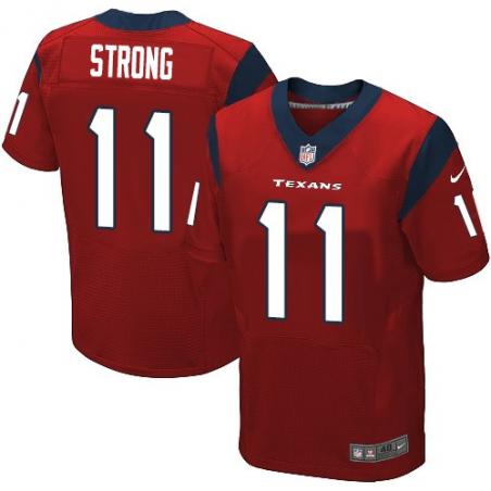 [Elite] Strong Houston Football Team Jersey -Houston #11 Jaelen Strong Jersey (Red)