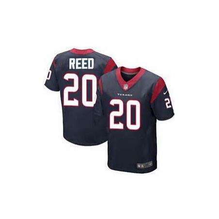 [Elite] Reed Houston Football Team Jersey -Houston #20 Ed Reed Jersey (Blue)