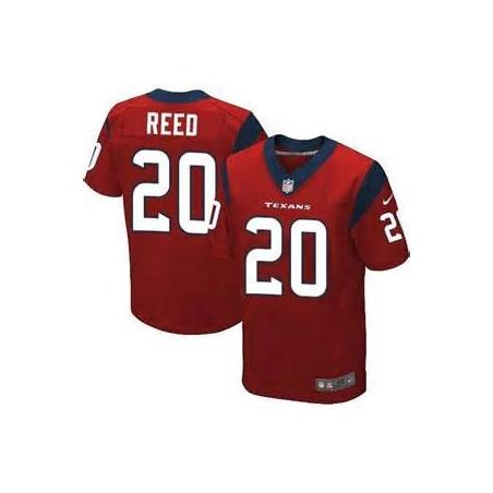 [Elite] Reed Houston Football Team Jersey -Houston #20 Ed Reed Jersey (Red)