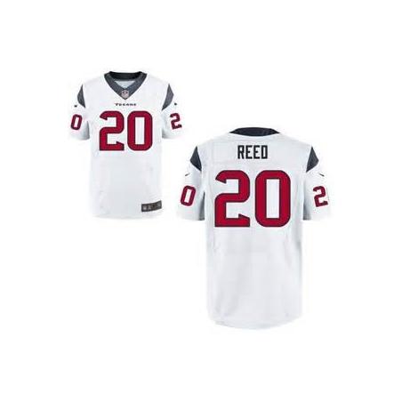 [Elite] Reed Houston Football Team Jersey -Houston #20 Ed Reed Jersey (White)