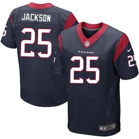 [Elite] Jackson Houston Football Team Jersey -Houston #25 Kareem Jackson Jersey (Blue)