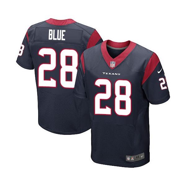 [Elite] Blue Houston Football Team Jersey -Houston #28 Alfred Blue Jersey (Blue)