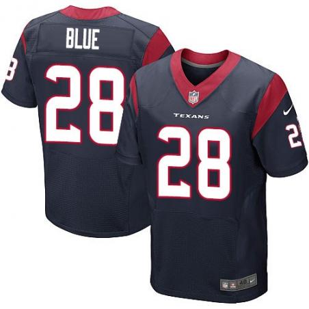 [Elite] Blue Houston Football Team Jersey -Houston #28 Alfred Blue Jersey (Blue)