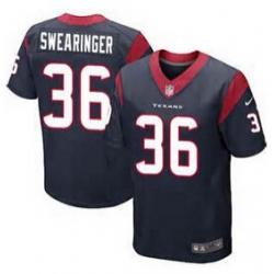 [Elite] Swearinger Houston Football Team Jersey -Houston #36 D.J. Swearinger Jersey (Blue)