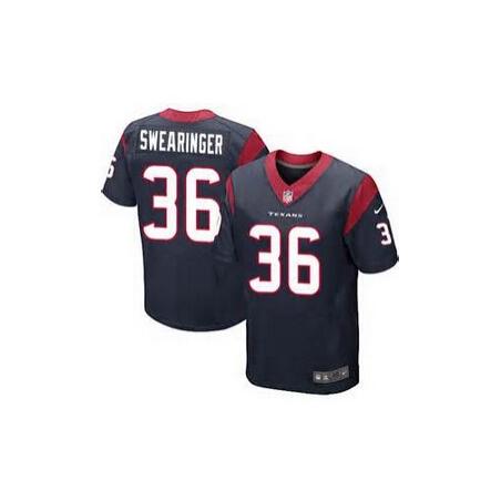 [Elite] Swearinger Houston Football Team Jersey -Houston #36 D.J. Swearinger Jersey (Blue)