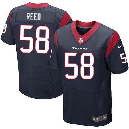 [Elite] Reed Houston Football Team Jersey -Houston #58 Brooks Reed Jersey (Blue)