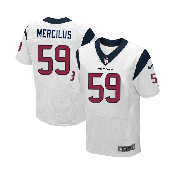 [Elite] Mercilus Houston Football Team Jersey -Houston #59 Whitney Mercilus Jersey (White)