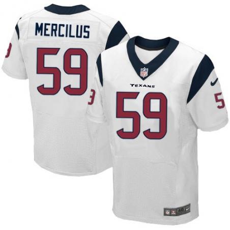 [Elite] Mercilus Houston Football Team Jersey -Houston #59 Whitney Mercilus Jersey (White)