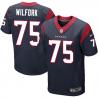 [Elite] Wilfork Houston Football Team Jersey -Houston #75 Vince Wilfork Jersey (Blue)