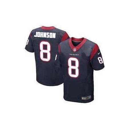 [Elite] Johnson Houston Football Team Jersey -Houston #8 Will Johnson Jersey (Blue)