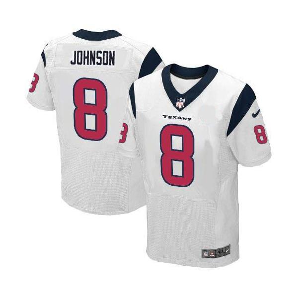 [Elite] Johnson Houston Football Team Jersey -Houston #8 Will Johnson Jersey (White)