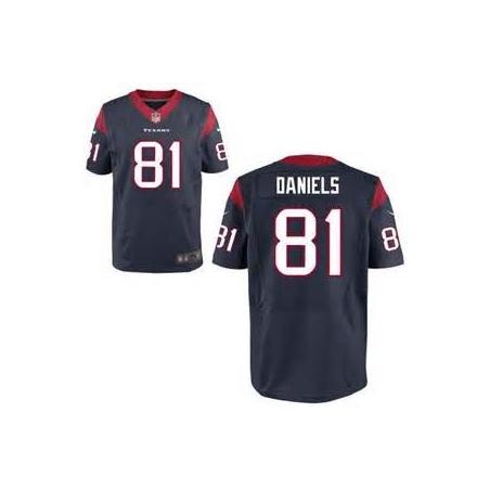 [Elite] Daniels Houston Football Team Jersey -Houston #81 Owen Daniels Jersey (Blue)