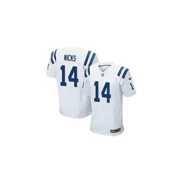 [Elite] Nicks Indianapolis Football Team Jersey -Indianapolis #14 Hakeem Nicks Jersey (White)