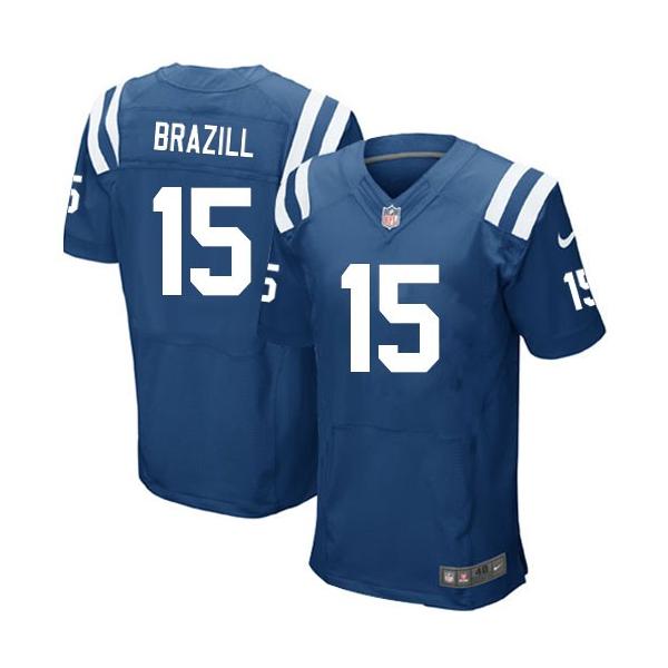 [Elite] Brazill Indianapolis Football Team Jersey -Indianapolis #15 LaVon Brazill Jersey (Blue)