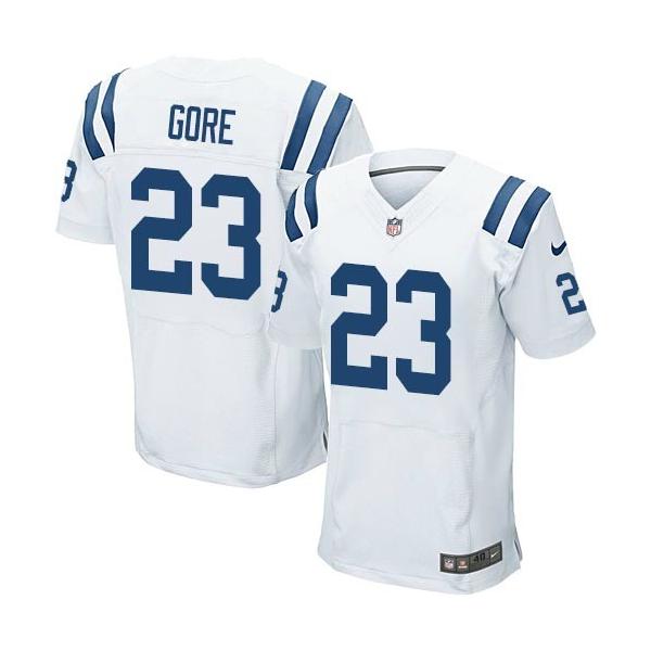 [Elite] Gore Indianapolis Football Team Jersey -Indianapolis #23 Frank Gore Jersey (White)