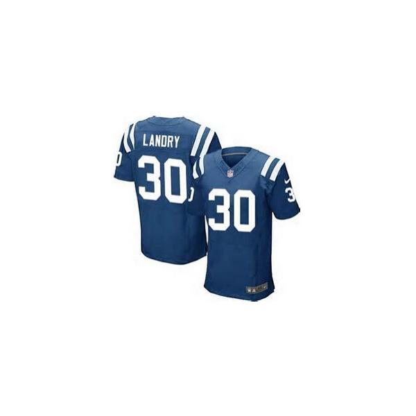 [Elite] Landry Indianapolis Football Team Jersey -Indianapolis #30 LaRon Landry Jersey (Blue)