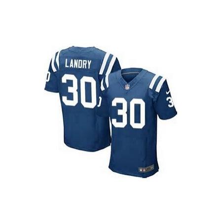 [Elite] Landry Indianapolis Football Team Jersey -Indianapolis #30 LaRon Landry Jersey (Blue)