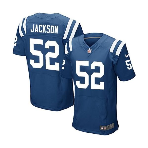 [Elite] Jackson Indianapolis Football Team Jersey -Indianapolis #52 D'Qwell Jackson Jersey (Blue)