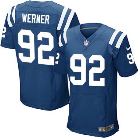 [Elite] Werner Indianapolis Football Team Jersey -Indianapolis #92 Bjoern Werner Jersey (Blue)