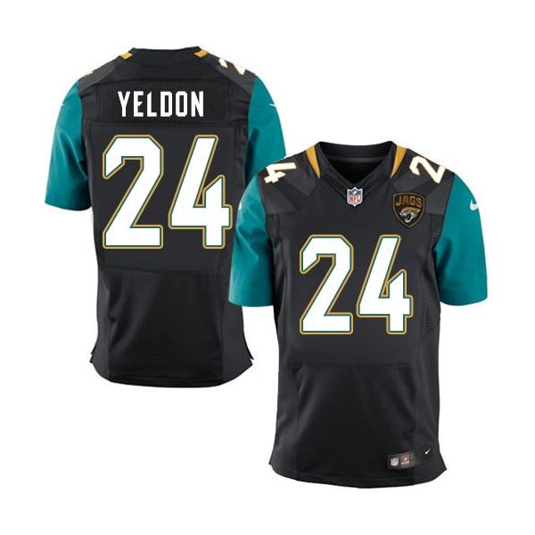 [Elite] Yeldon Jacksonville Football Team Jersey -Jacksonville #24 T.J. Yeldon Jersey (Black, 2015 new)