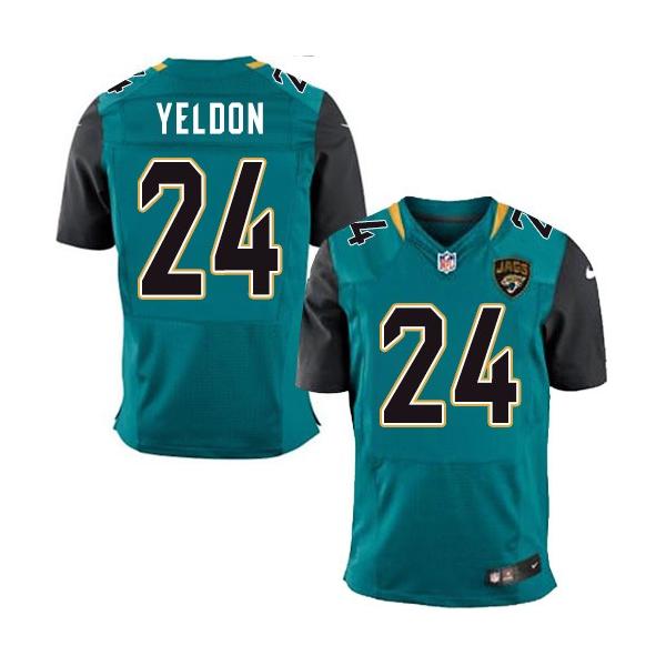 [Elite] Yeldon Jacksonville Football Team Jersey -Jacksonville #24 T.J. Yeldon Jersey (Green, 2015 new)