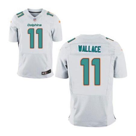 [Elite] Wallace Miami Football Team Jersey -Miami #11 Mike Wallace Jersey (White, new)