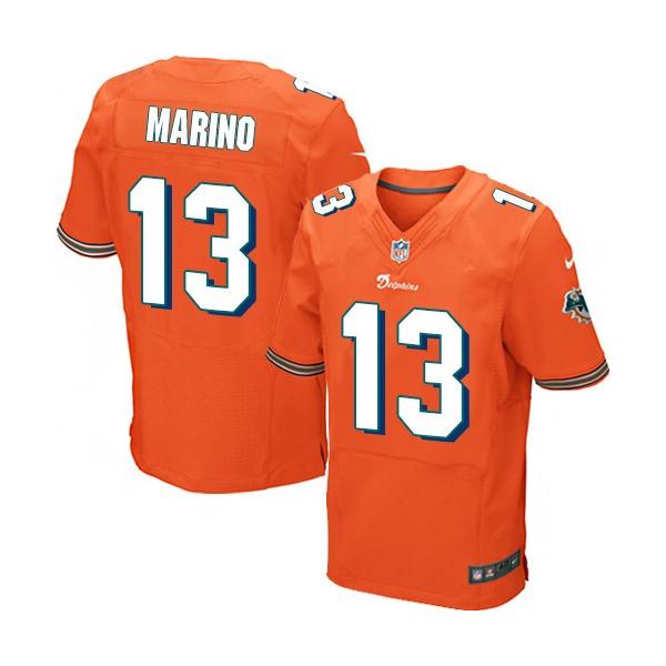 [Elite] Marino Miami Football Team Jersey -Miami #13 Dan Marino Jersey (Orange)