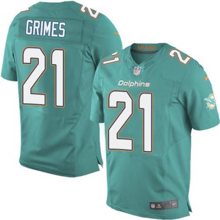 [Elite] Grimes Miami Football Team Jersey -Miami #21 Brent Grimes Jersey (Green, 2015 new)