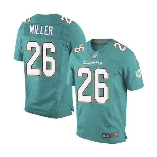 [Elite] Miller Miami Football Team Jersey -Miami #26 Lamar Miller Jersey (Green)